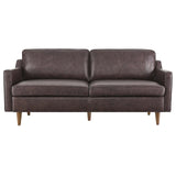 Modway Impart Upholstered Genuine Leather Sofa in Brown Modway