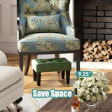 viewcare Ottoman Foot Stool, Green Small Ottoman footrest, Velvet Soft Footrest Ottoman with Wood Legs, Sofa Footrest Extra Seating for Living Room Entryway Office viewcare