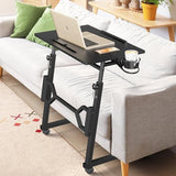 Enayplon Small Standing Desk with Wheels, Portable Treadmill Desk, Rolling Desk Adjustable Height for Laptop, Mobile Standing Table for Walking Pad, Bedside Table Enayplon