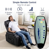 Brage Living Power Lift Recliner Chair for Elderly with Massage & Heat, 160° Adjustable PU Leather Electric Recliner with Remote, Cup Holders, Side Pockets, and Stand Assist for Living Room (Black)