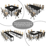 Bonzy Home Conference Tables 9ft Office Computer Desk for Meeting Room Study Writing Printer Podcast Table Save Space Design for 10 People Modern Black 4PCS (110.2"x47.2"x29.5", Black) Bonzy Home