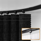 JILRON Accordion-Style Room Divider with Ceiling Track - Foldable Partition Curtain, Easy Installation(Black 100" W x 84" L-Pack of 1) Jilron