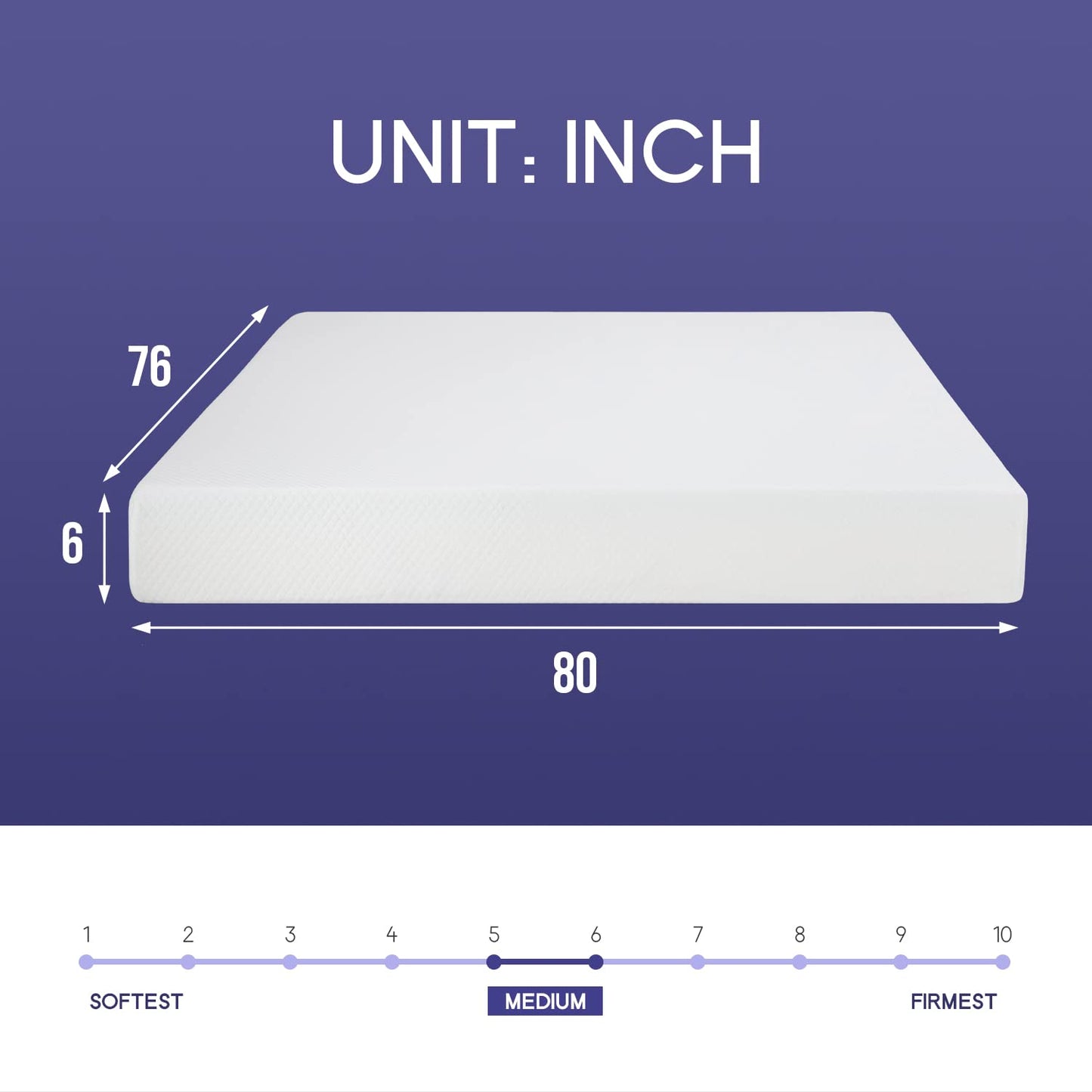 PayLessHere 6 Inch King Gel Memory Foam Mattress Fiberglass Free/CertiPUR-US Certified/Bed-in-a-Box/Cool Sleep & Comfy Support