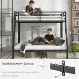 Bellemave Metal Twin Over Full Bunk Bed for Adults/Kids,Heavy Duty Adults Bunk Beds with Guardrail & Ladders,Twin Over Full Size Bunk Beds for Teens,White Bellemave