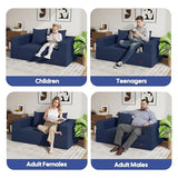 COMAX Futon Sofa Bed, 4‑in‑1 Convertible Sofa Bed, Folding Boneless Couches for Living Room, Fold Out Small Foldable Loveseat Floor Sleeper Comfy Mattress Lounge Space‑Saving, Navy Blue COMAX