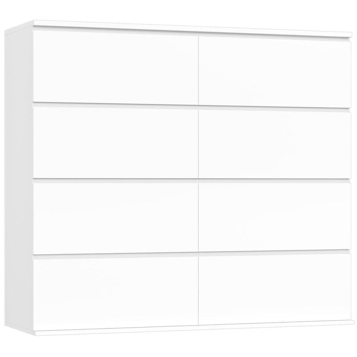 FINETONES 8 Drawer Dresser for Bedroom, White Dresser Double Chest of Drawers, Modern Wood Dressers with Deep Drawers for Living Room,White FINETONES
