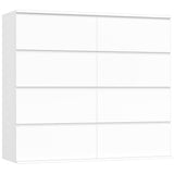 FINETONES 8 Drawer Dresser for Bedroom, White Dresser Double Chest of Drawers, Modern Wood Dressers with Deep Drawers for Living Room,White FINETONES
