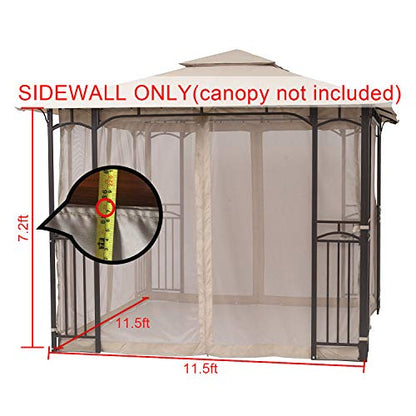 MASTERCANOPY Patio Gazebo Mosquito Netting Screen Walls ONLY (10x10, Beige)