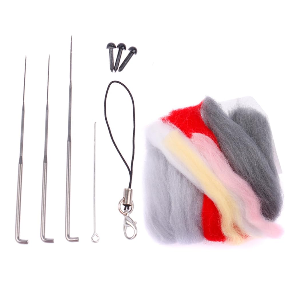 Funny Festive Christmas New Year Wool Needle Felting Starter Kit, Animal Needle Felting Kit, Non-Finished Felt Penguin Craft Kit, Lovely Penguin Needle Felting Kit for Beginners, 2 Set Kopida