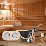Augustusws Wooden Sauna Bucket with Ladle, 7L Luxurious Finnish Sauna Bucket Sauna Spa Accessories with Ladle Hourglass Thermometer Hygrometer Sauna Aromatherapy Oil Cup Kit Augustusws