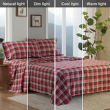 Woolrich Cotton Sheet Set Cottage Charms Print, 100% Cotton Flannel Sheets Warm & Fuzzy Bedding Set Twin Size Sheets, Fitted Pocket Fits Up to 12" Mattress, Twin Red Plaid 3 Piece Woolrich John Rich & Bros.