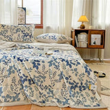 Cooling Blankets For Hot Sleeper, Summer Ice Cool Throw Blanket For Night Sweats, Blue Pattern Reversible Summer Quilted Coverless Duvet Breathable Lightweight Quilt For All Season(200*230cm) DJCFWAF