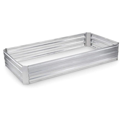 CASTLECREEK Large Galvanized Steel Raised Garden Bed Planter Box, Outdoor Flowers, Herbs, Vegetable Planting Boxes, 72" l x 36" w x 11.8" h