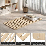 DoCred Solid Pine Wood Foldable Slatted Bed, Japanese Floor Bed Frame Moisture-Proof, Beds Plate for Japanese Floor Futon Mattress, Guest Tatami Mat, Floor Sleep Bedding,Twin DoCred