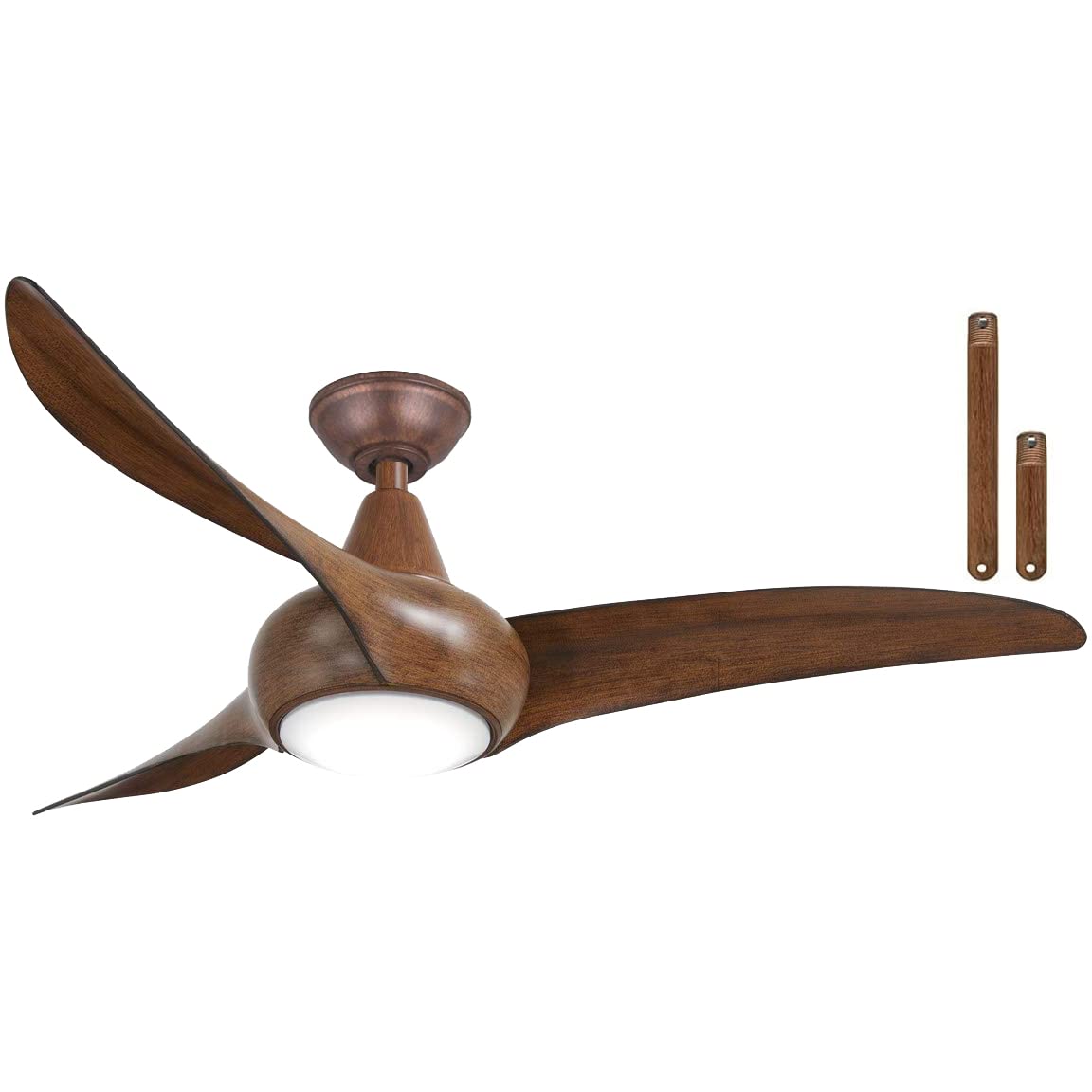 MINKA-AIRE F845-DK Light Wave LED 44" Distressed Koa Low Profile Ceiling Fan with Light, Remote Control and 3.5 Inch Downrod MINKA-AIRE