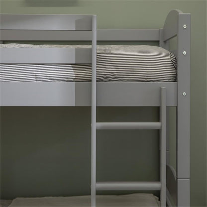 Walker Edison Della Grey Twin-Over-Twin Bunk Bed Frame - WoodArtSupply