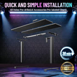 Veken 55 Inch Large Electric Standing Gaming Desk, Heights Adjustable,Sit to Stand Up, Work Home Office Computer Table for Study, Walking Pad, Writing, and Games, Wooden Desktop Desks, Black Veken