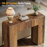 Tribesigns 39'' Farmhouse Console Table, Narrow Sofa Entryway Table with Drawer, Small Wooden Entrance Table for Living Room, Hallway, Foyer, Distressed Brown Tribesigns