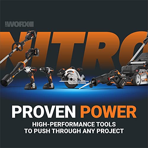 Worx Nitro 20V SwitchDriver 2.0, 2-in-1 Brushless Cordless Drill Driver, Drill Set Rotatable Dual 1/4" Chucks, Compact Cordless Drill with Digital Torque Setting WX177L – (Battery & Charger I - WoodArtSupply