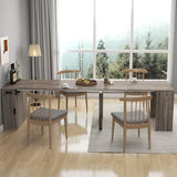 Ball & Cast 23.62-118.11" Extendable Dining Room Table for 6-12, Rectangle Extension Kitchen Dining Table with Storage and USB Ports,Folding Dinner Table for Kitchen Living Meeting Room,Grey Ball & Cast