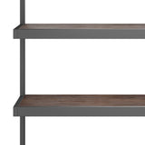 SIMPLIHOME Erina SOLID ACACIA WOOD and Metal 36 Inch Rectangle Modern Industrial Bookcase in Distressed Charcoal Brown, For the Living Room, Study Room and Office SIMPLIHOME