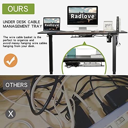 Radlove Electric Height Adjustable Standing Desk, 55 x 24 Inches Sit Stand up Workstation, Splice Board Memory Computer Table Ergonomic (Black Frame Radlove