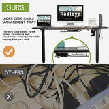 Radlove Electric Height Adjustable Standing Desk, 55 x 24 Inches Sit Stand up Workstation, Splice Board Memory Computer Table Ergonomic (Black Frame Radlove