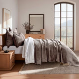 EVERGRACE Luxury Velvet Quilt Set King Size 3 Piece, Soft Cross-Stitch Velvet Comforter Set with Pillow Shams, Lightweight Coverlet Bedspread Bedding Set for All Seasons, Mushroom Brown EVERGRACEHOME