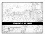 Beach Homes: An Adult Coloring Book with Beautiful Vacation Houses, Charming Interior Designs, and Relaxing Nature Scenes WoodArtSupply
