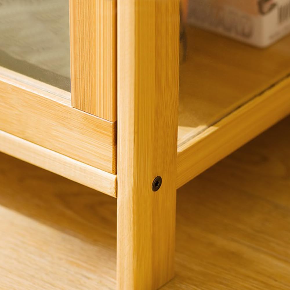 Yimisya Curio Display Cabinet with Acrylic Doors, Collectibles Toy Organizers Rack, Pantry Cabinet, Freestanding Cupboards for Home, Office, Playroom, Living Room, Kitchen Yimisya