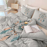 Single 61" x 79" Bedding Duvet Cover Set - Grey Minimalist Modern Fantasy Printed 3 Piece Brushed Microfiber Comforter Quilt Cover with Zipper Closure for Men and Women Generic