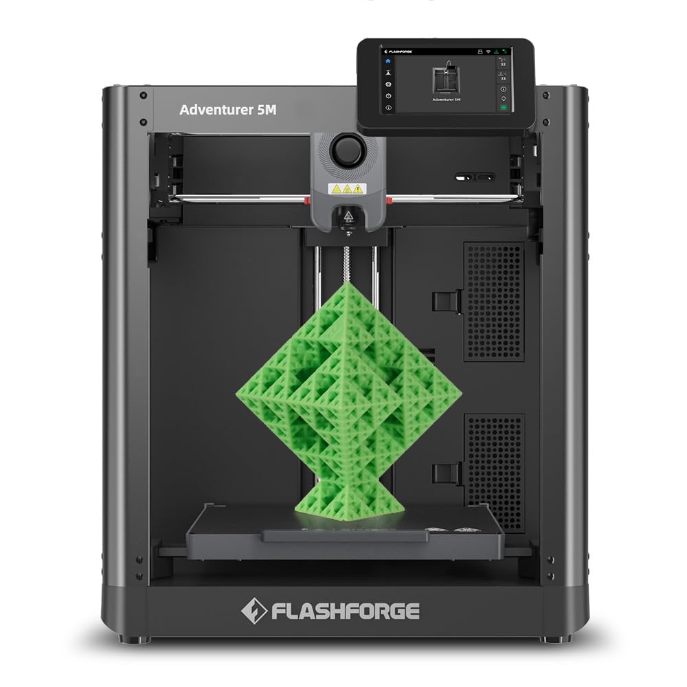 FLASHFORGE Adventurer 5M 3D Printer, 600mm/s High-Speed Fully Auto Leveling Printer with Quick Detachable 280℃ Nozzle, Effective Dual-Channel Cooling, Core XY Structure, Print Size 220x220x22 - WoodArtSupply