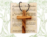 Wooden Cross Necklace, Christian gift, Faith Cross Pendant for the church and home Car Rearview Mirror Pendant, Olive wood from Bethlehem, Certificate of Origin, size 2.7" x 1.8" THE JERUSALEM GIFT SHOP SINCE 2004