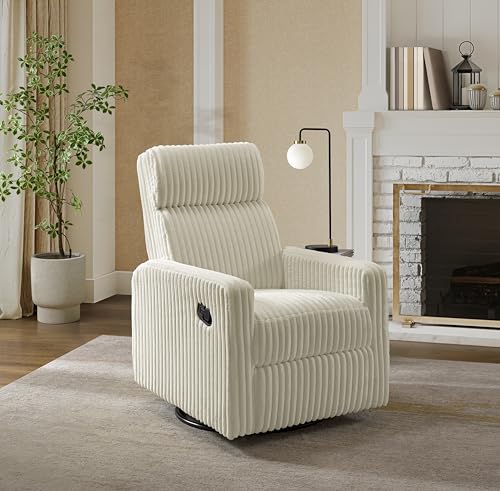 Oxford Baby Layton Glider/Recliner Nursery Chair, Corduroy Pearl White Oxford Baby