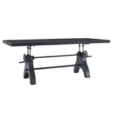 Modway 96" Adjustable Counter/Bar-Height Dining or Conference Table Black Modway