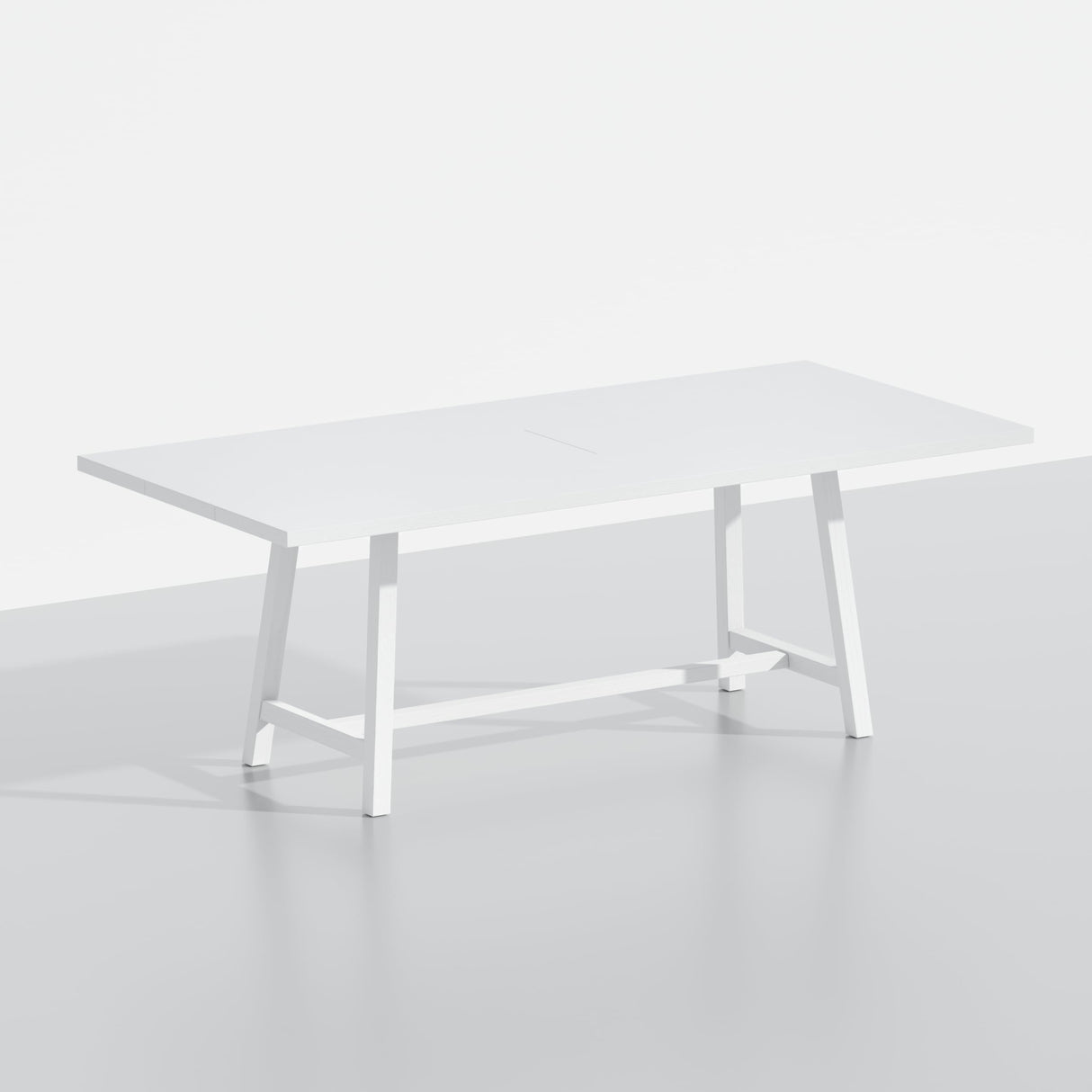 ComfIQ Harthwell 84-Inch Modern Farmhouse Dining Table in a Painted White Finish - Solid Wood with Ash Veneer, Seats 8, Easy Assembly, Rustic Wood Kitchen & Dining Room Table ComfIQ