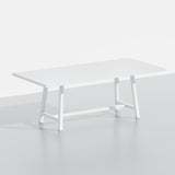 ComfIQ Harthwell 84-Inch Modern Farmhouse Dining Table in a Painted White Finish - Solid Wood with Ash Veneer, Seats 8, Easy Assembly, Rustic Wood Kitchen & Dining Room Table ComfIQ