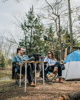 Camco Folding Bamboo Table with Aluminum Legs | Natural Bamboo Top | Lightweight for Added Portability (51895) Camco