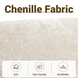 Culect 360° Swivel Rocker Recliner Multi-Functional Nursing Chair with Heating and Massage, Manual Recliner Chair with Cup Holders, Lazyboy Recliner Chair for Living Room and Bedroom, Beige Chenille