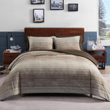 AMBERSPACE Twin XL Comforter Set Striped, Chocolate Brown Bedding Set 5 Pieces for Boys Girls Teen, All Season Bed in a Bag for Dorm with Sheets, Pillowcase & Sham AMBERSPACE