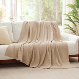 Kozyhvn Cooling Throw Blanket Twin XL 66" x 90", 6 Layers Muslin Blankets 100% Cotton, Breathable and Lightweight Twin Blanket for Bed, Soft Bedspread, Gauze Bedding for All Season, Beige Linen Kozyhvn