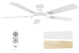 TCL Ceiling Fans with Lights, 52 Inch Low Profile Ceiling Fan with Light and Remote Control, Flush Mount, DC Reversible Motor, Noiseless, 6 Speeds Ceiling Fan for Bedroom (White) TCL