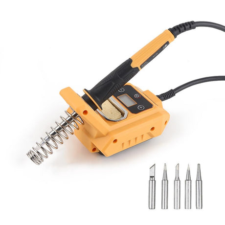 Cordless Soldering Station, Portable Soldering Iron Station intended for Dewalt 20V Max Battery, LCD Display, 6x Soldering Iron Tips, Rapid Heating Up (Battery Not Included) VQP
