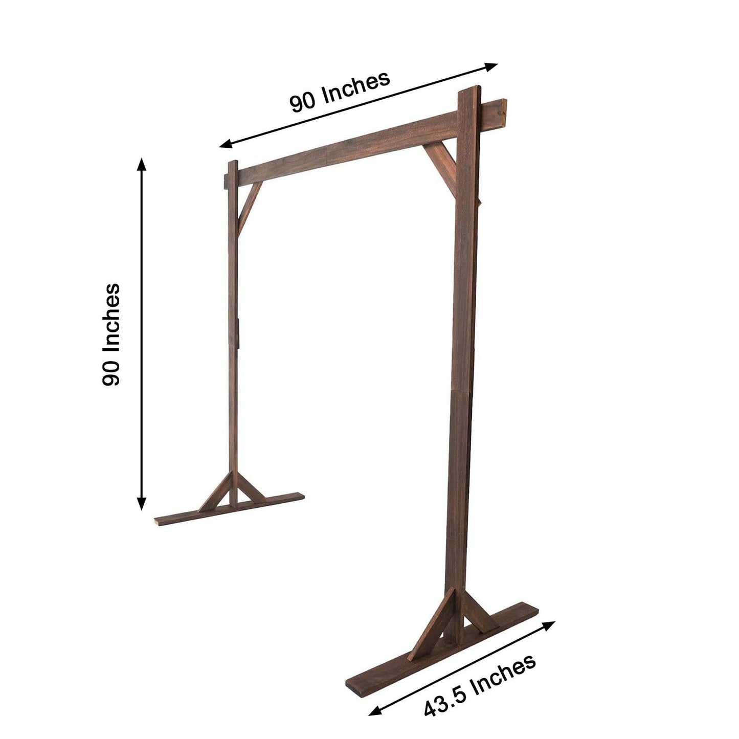 TABLECLOTHSFACTORY 7FT Rustic Square Wedding Arch Wooden Backdrop Stand, Wedding Ceremony Arch - Brown