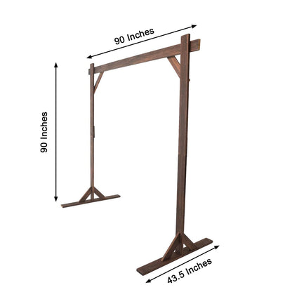 TABLECLOTHSFACTORY 7FT Rustic Square Wedding Arch Wooden Backdrop Stand, Wedding Ceremony Arch - Brown