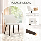 COLAMY Upholstered Dining Chairs Set of 4, Modern Fabric Dining Room Kitchen Side Chair with Padded Seat and Wood Legs for Restaurant/Cafe, Beige COLAMY