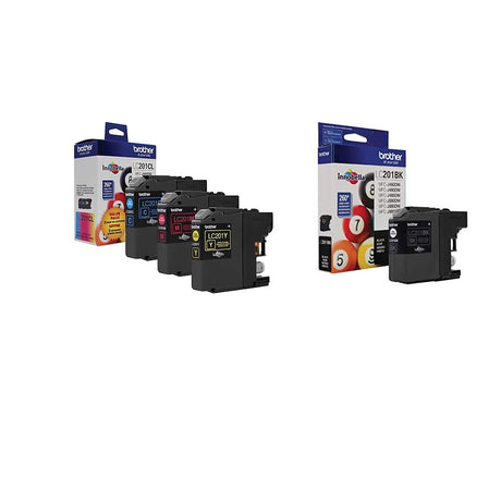 Brother LC201 Ink Cartridge (Black, Cyan, Magenta, Yellow, 4-Pack) in Retail Packaging Brother