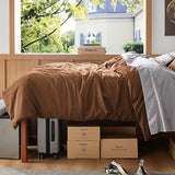 Bedsure Duvet Cover Twin/Twin XL Size - Soft Double Brushed Bedding Set for Kids & Adults, Zipper Closure, 2 Pieces, Includes 1 Duvet Cover (68"x90") & 1 Pillow Sham, NO Comforter, Brown Bedsure