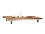 30" x 15" Bridgeport Removable Tub Seat with Natural Teak Wood 3" Slats Seachrome