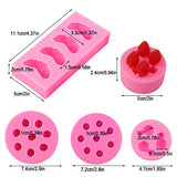 Juome 5Pcs Fruit Shaped Jelly Molds, 3D Mini Pineapple Strawberry Orange Blueberry Mulberry Candle Silicone Fruit Mold for Cupcake Decorating, Soap, Chocolate